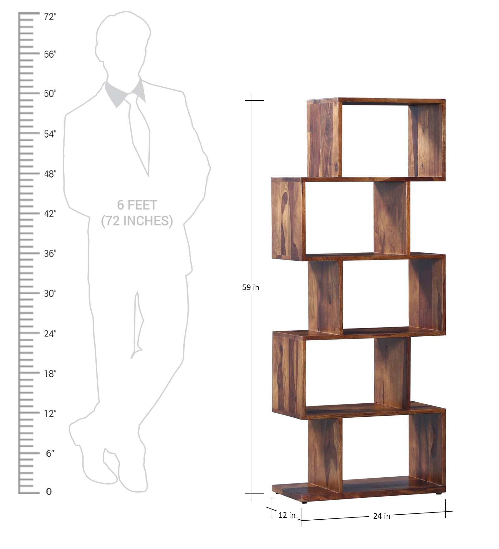 Fothmon Book Shelf Unit in Provincial Teak Finish